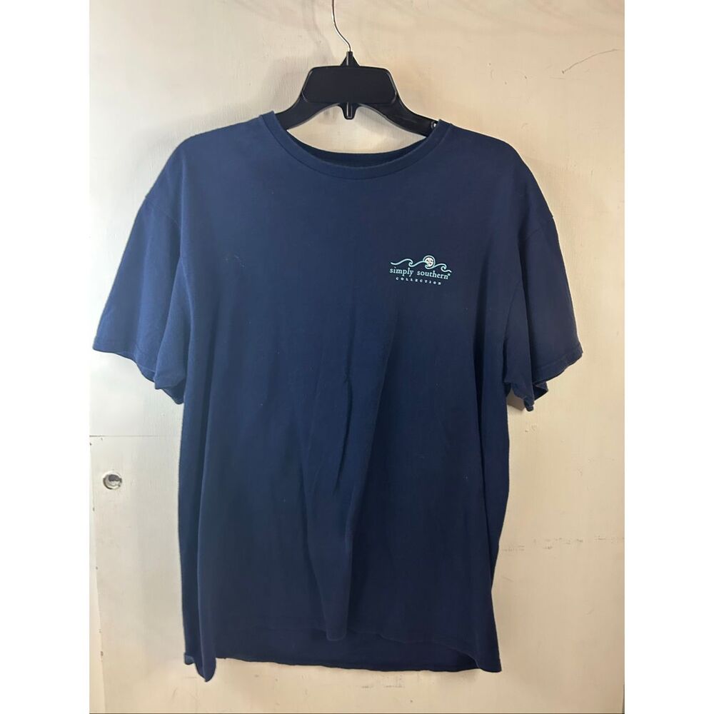 Ss Simply Southern Large L T-shirt flip flops Decks Dock Puppy Turtle Beach Shir - Picture 3 of 8